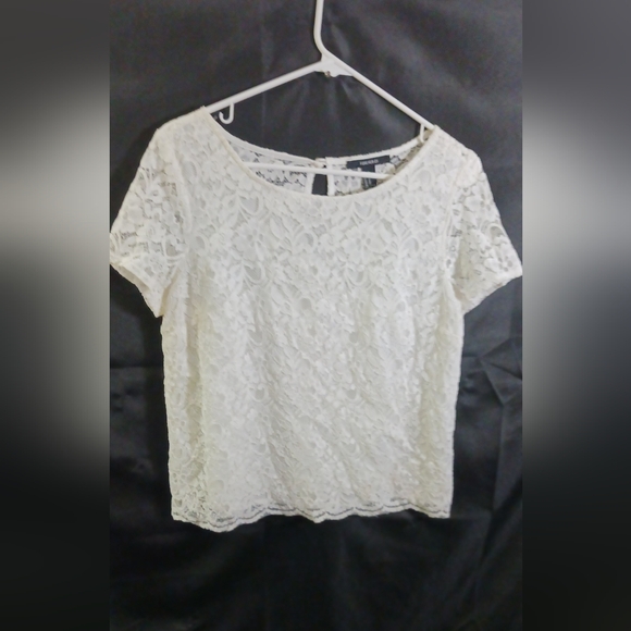 Forever 21 white lace blouse sz med - Picture 7 of 7